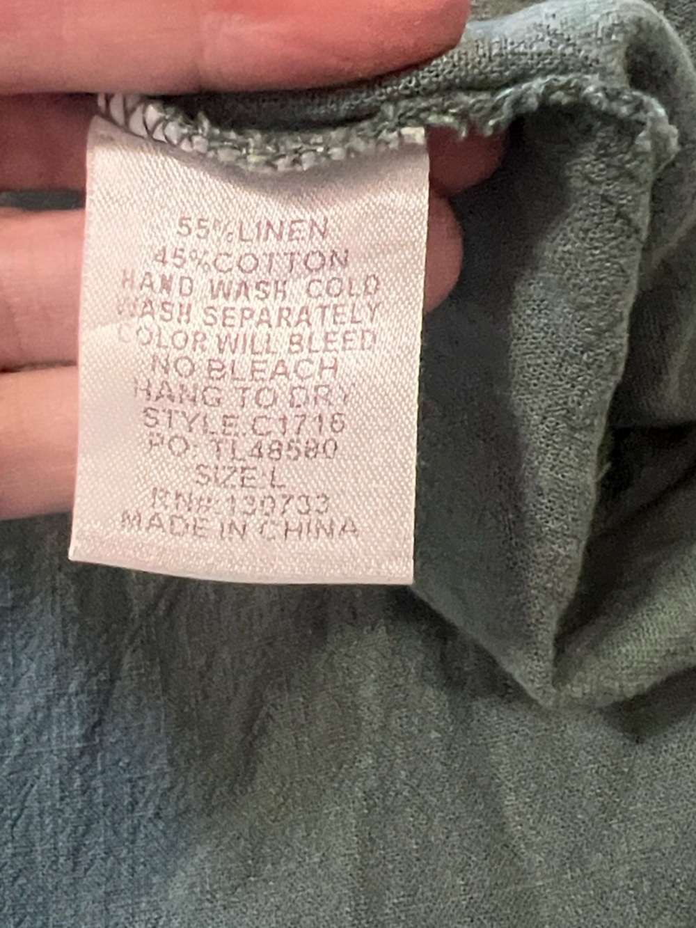 Umgee Linen Blend Boho Tunic Dress Raw Hem Coastal Oversized Sage,Shift Size L - Picture 9 of 9